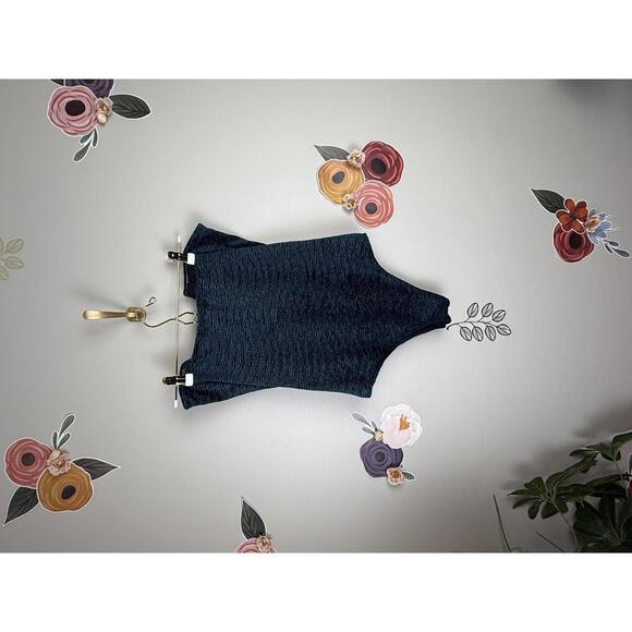 Out from Under Urban Outfitters Teal Velvet Wire Bodysuit - Size - Large - Picture 3 of 7